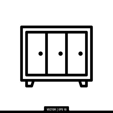 En iyi kabine simgesi vektörü, illüstrasyon logo şablonu moda tarzında. Pek çok amaca uygun..