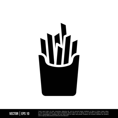 En iyi Fransız kızartması ikon vektörü, son moda logo şablonu. Pek çok amaca uygun..