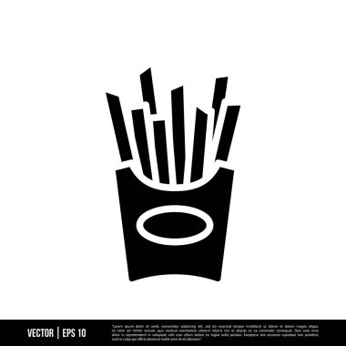 En iyi Fransız kızartması ikon vektörü, son moda logo şablonu. Pek çok amaca uygun..