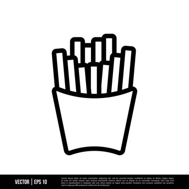 En iyi Fransız kızartması ikon vektörü, son moda logo şablonu. Pek çok amaca uygun..