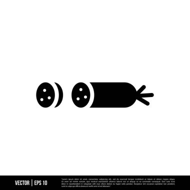 En iyi Sosis simgesi vektörü, son moda logo şablonu. Pek çok amaca uygun..