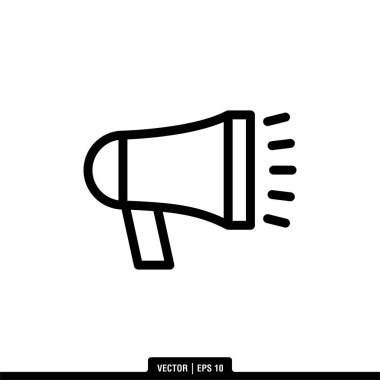 Megafon Sözcüsü Simge Vektör İllüstrasyon Logo Şablonu