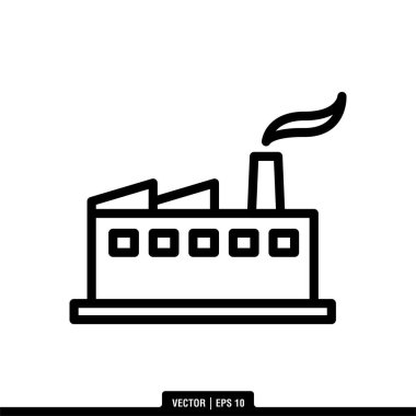 Fabrika Simgesi Vektör İllüstrasyon Logo Şablonu
