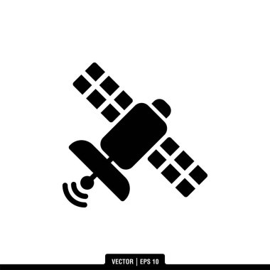 Uydu Simgesi Vektör İllüstrasyon Logo Şablonu