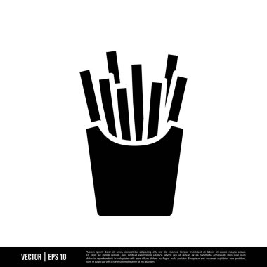 En iyi Fransız kızartması ikon vektörü, son moda logo şablonu. Pek çok amaca uygun..