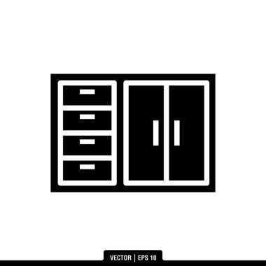 En iyi kabine simgesi vektörü, illüstrasyon logo şablonu moda tarzında. Pek çok amaca uygun..