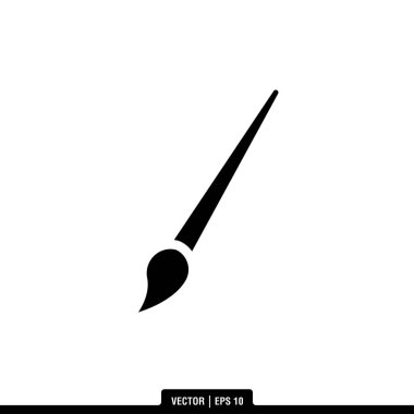 Boya Fırçası Simgesi Vektör İllüstrasyon Logo Şablonu