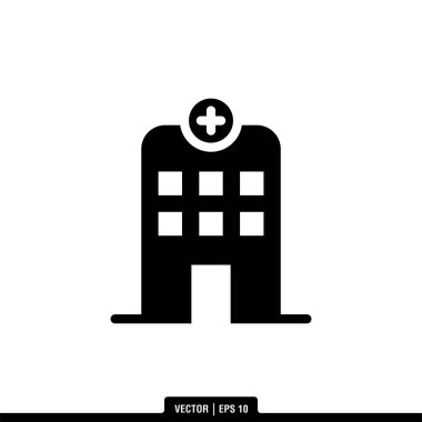 Hastane Simgesi Vektör İllüstrasyon Logo Şablonu