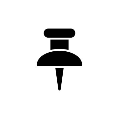 Kağıt Pin Simgesi Vektör İllüstrasyon Logo Şablonu