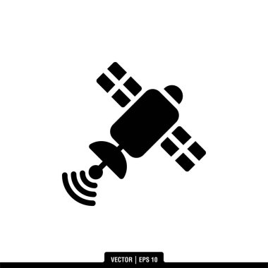 Uydu Simgesi Vektör İllüstrasyon Logo Şablonu