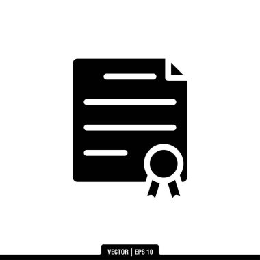 Sertifika Simgesi Vektör İllüstrasyon Logo Şablonu