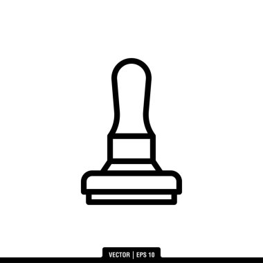 Plastik Damga Simgesi Vektör İllüstrasyon Logo Şablonu