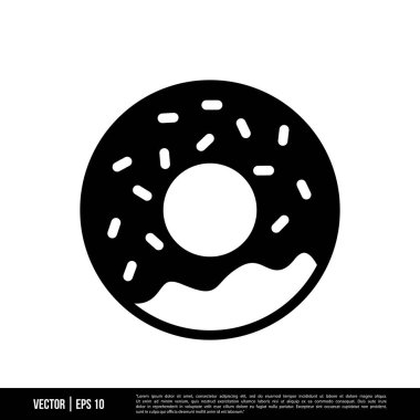 En iyi Donut simgesi vektörü, son moda logo şablonu. Pek çok amaca uygun..