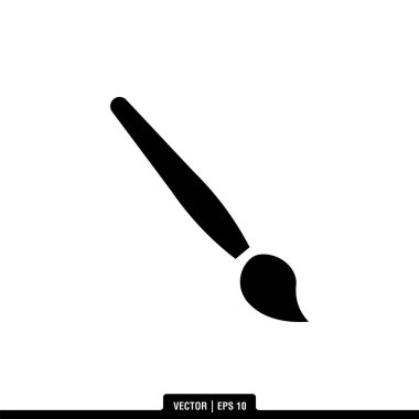 Boya Fırçası Simgesi Vektör İllüstrasyon Logo Şablonu