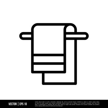 En iyi Katlanmış Havlu simgesi vektörü, illüstrasyon logo şablonu modaya uygun. Pek çok amaca uygun..