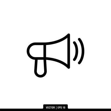 Megafon Sözcüsü Simge Vektör İllüstrasyon Logo Şablonu