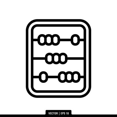 Abaküs Simgesi Vektör İllüstrasyon Logo Şablonu