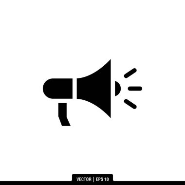 Megafon Sözcüsü Simge Vektör İllüstrasyon Logo Şablonu