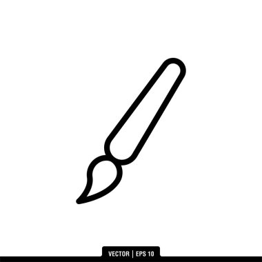 Boya Fırçası Simgesi Vektör İllüstrasyon Logo Şablonu