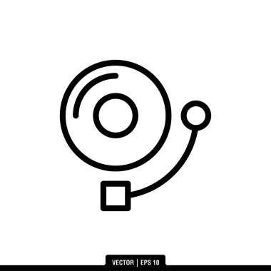 Okul Çanı Simgesi Vektör İllüstrasyon Logo Şablonu