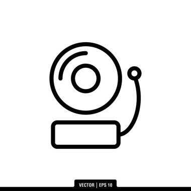 Okul Çanı Simgesi Vektör İllüstrasyon Logo Şablonu