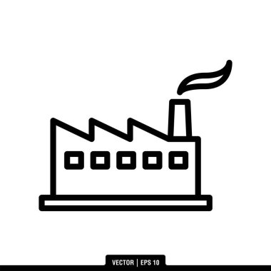 Fabrika Simgesi Vektör İllüstrasyon Logo Şablonu