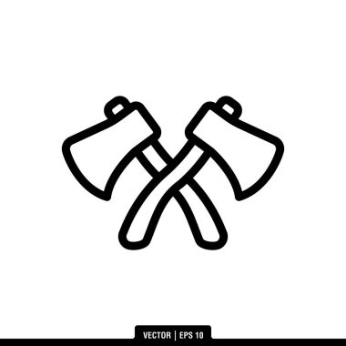 En iyi Double Axe simge vektörü, illüstrasyon logo şablonu modada. Pek çok amaca uygun..
