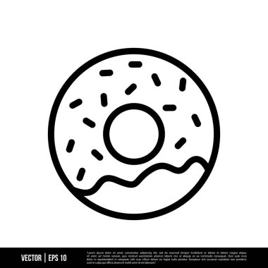 En iyi Donut simgesi vektörü, son moda logo şablonu. Pek çok amaca uygun..