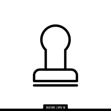 Plastik Damga Simgesi Vektör İllüstrasyon Logo Şablonu