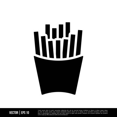 En iyi Fransız kızartması ikon vektörü, son moda logo şablonu. Pek çok amaca uygun..