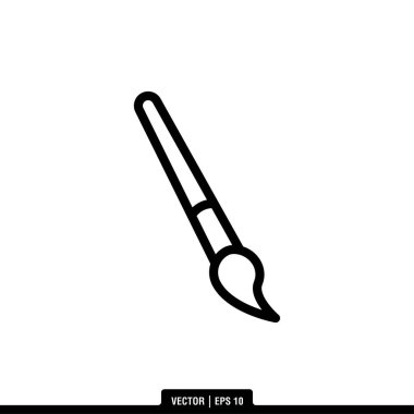 Boya Fırçası Simgesi Vektör İllüstrasyon Logo Şablonu
