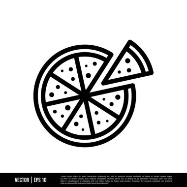 En iyi Pizza dilimleme ikonu vektörü, illüstrasyon logo şablonu moda tarzında. Pek çok amaca uygun..