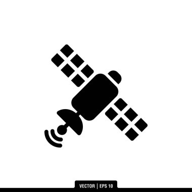Uydu Simgesi Vektör İllüstrasyon Logo Şablonu