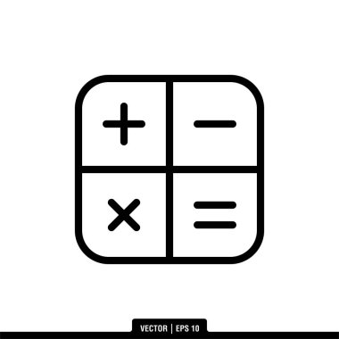 Hesap Makinesi Simgesi Vektör İllüstrasyon Logo Şablonu