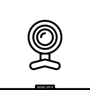 Webcam Simgesi Vektör İllüstrasyon Logo Şablonu
