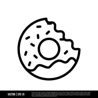 En iyi Donut simgesi vektörü, son moda logo şablonu. Pek çok amaca uygun..