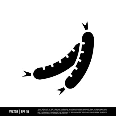 En iyi Sosis simgesi vektörü, son moda logo şablonu. Pek çok amaca uygun..