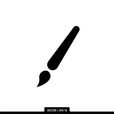 Boya Fırçası Simgesi Vektör İllüstrasyon Logo Şablonu