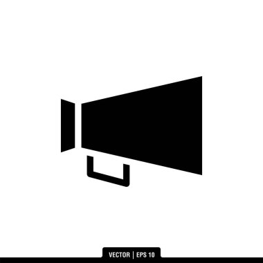 Megafon Sözcüsü Simge Vektör İllüstrasyon Logo Şablonu