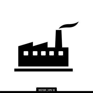 Fabrika Simgesi Vektör İllüstrasyon Logo Şablonu