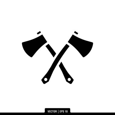 En iyi Double Axe simge vektörü, illüstrasyon logo şablonu modada. Pek çok amaca uygun..