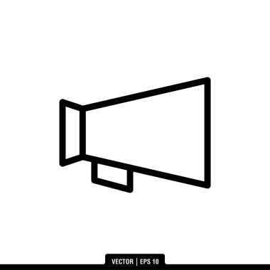 Megafon Sözcüsü Simge Vektör İllüstrasyon Logo Şablonu