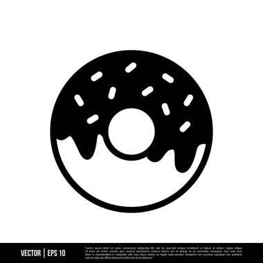 En iyi Donut simgesi vektörü, son moda logo şablonu. Pek çok amaca uygun..