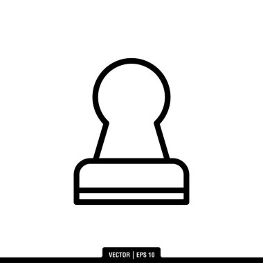 Plastik Damga Simgesi Vektör İllüstrasyon Logo Şablonu