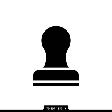 Plastik Damga Simgesi Vektör İllüstrasyon Logo Şablonu