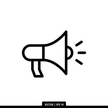 Megafon Sözcüsü Simge Vektör İllüstrasyon Logo Şablonu