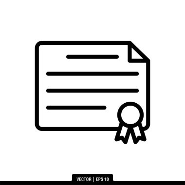 Sertifika Simgesi Vektör İllüstrasyon Logo Şablonu