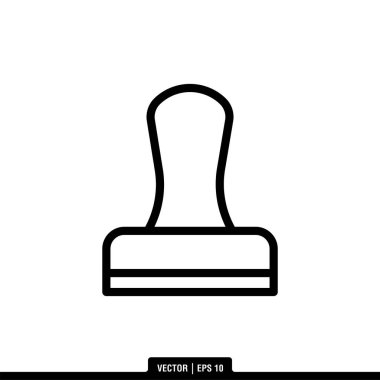 Plastik Damga Simgesi Vektör İllüstrasyon Logo Şablonu