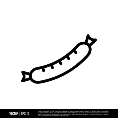 En iyi Sosis simgesi vektörü, son moda logo şablonu. Pek çok amaca uygun..