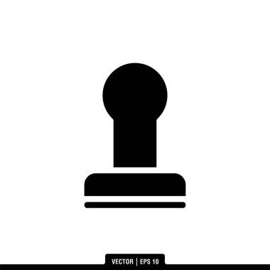 Plastik Damga Simgesi Vektör İllüstrasyon Logo Şablonu